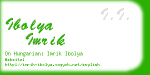 ibolya imrik business card